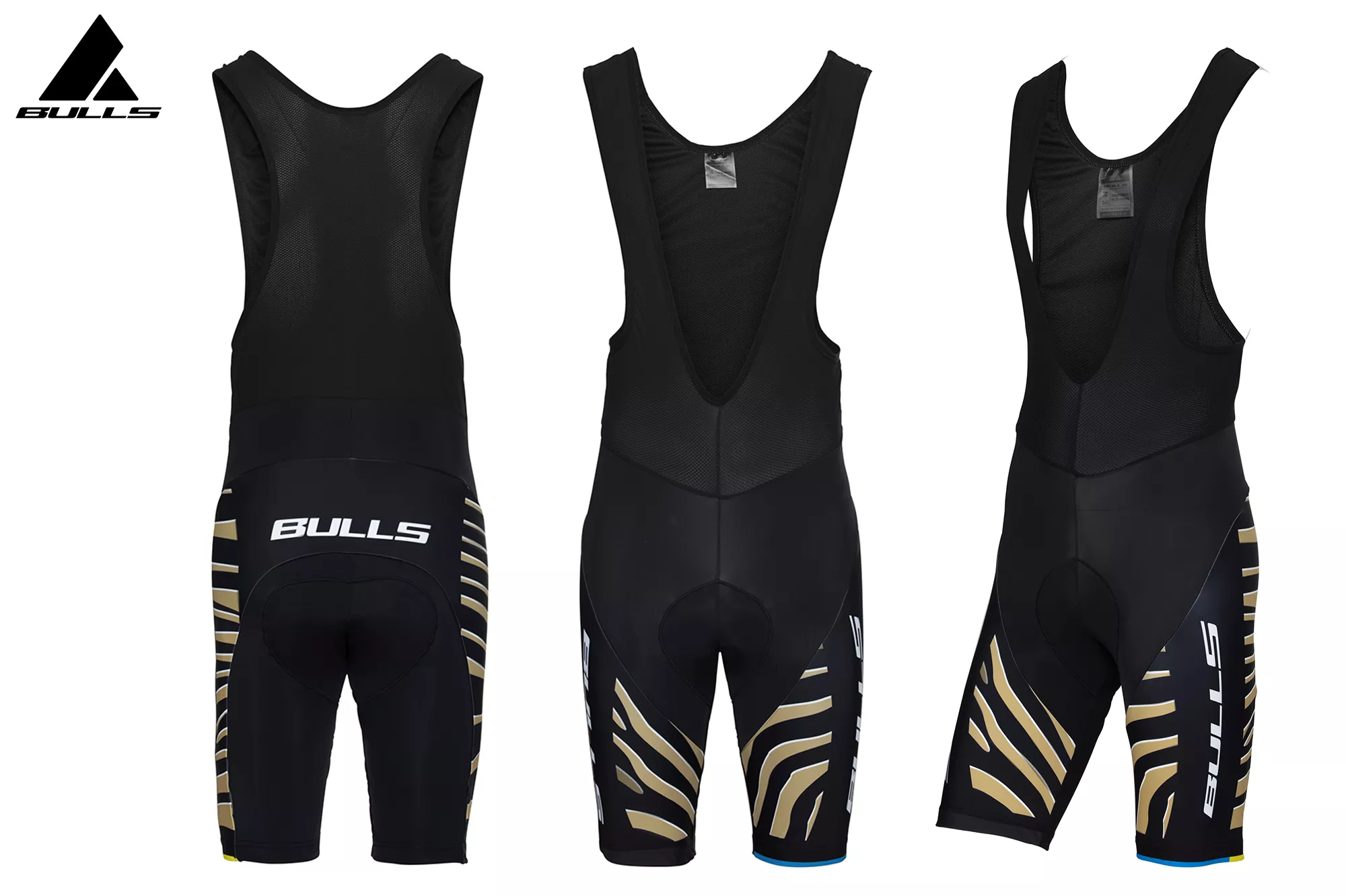 BULLS Team Bib Shorts / Trägerhose - zebra gold 